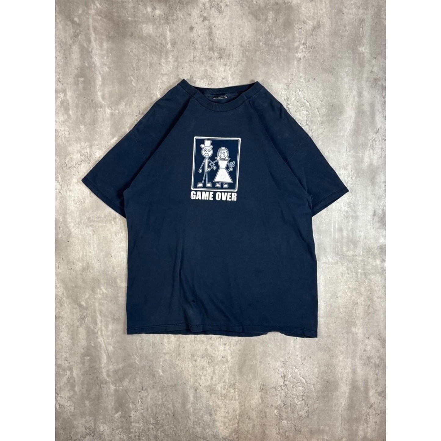 Vintage 90s Game Over Marriage Comedy Cartoon Graphic T-Shirt Size Large