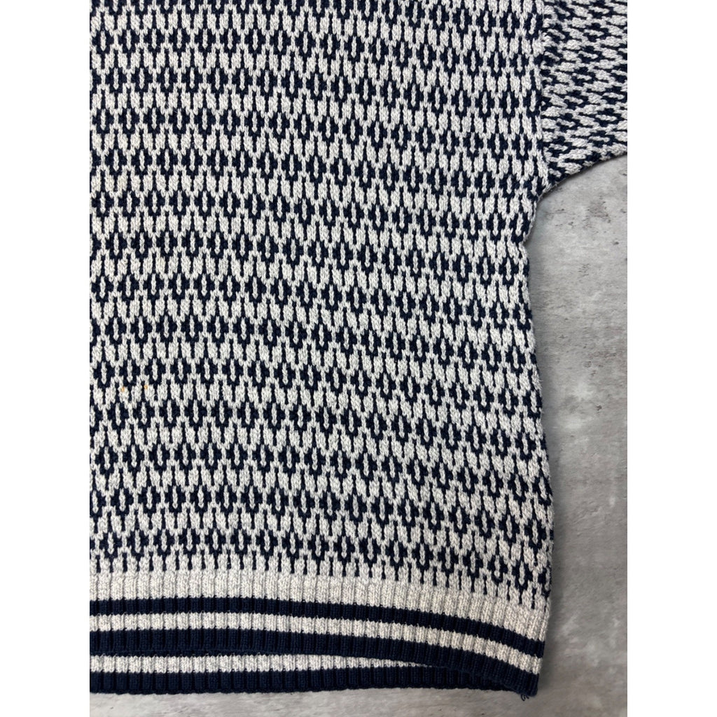 VTG 90s Club Room Abstract Diamond Print Pattern Pullover Knit Sweater Size XL