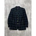 Vintage 1990s Tommy Hilfiger Green / Blue Plaid Print Blazer Jacket Size 18 Reg
