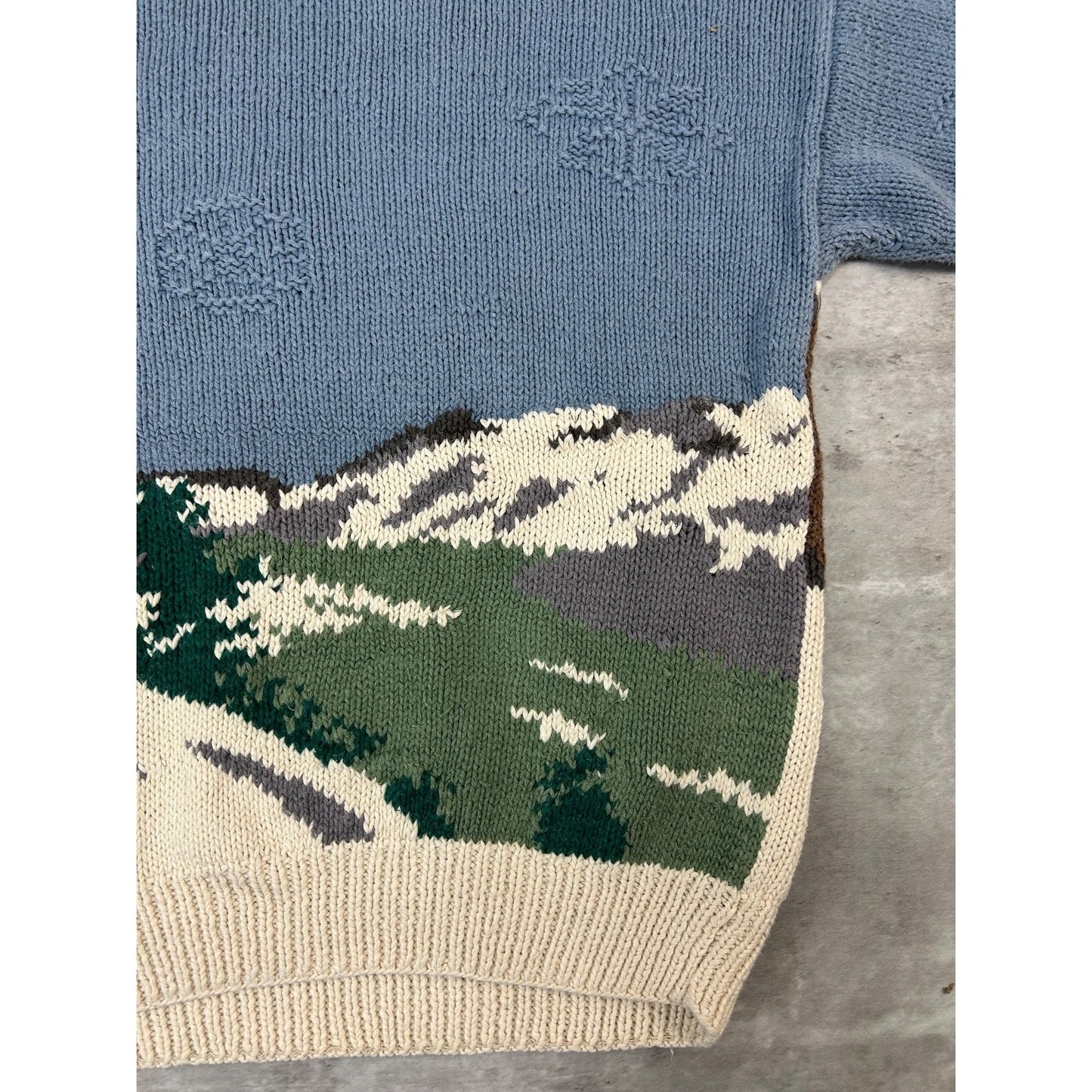 Vintage 90s Skiing Graphic Pullover Knit Sweater Size Large