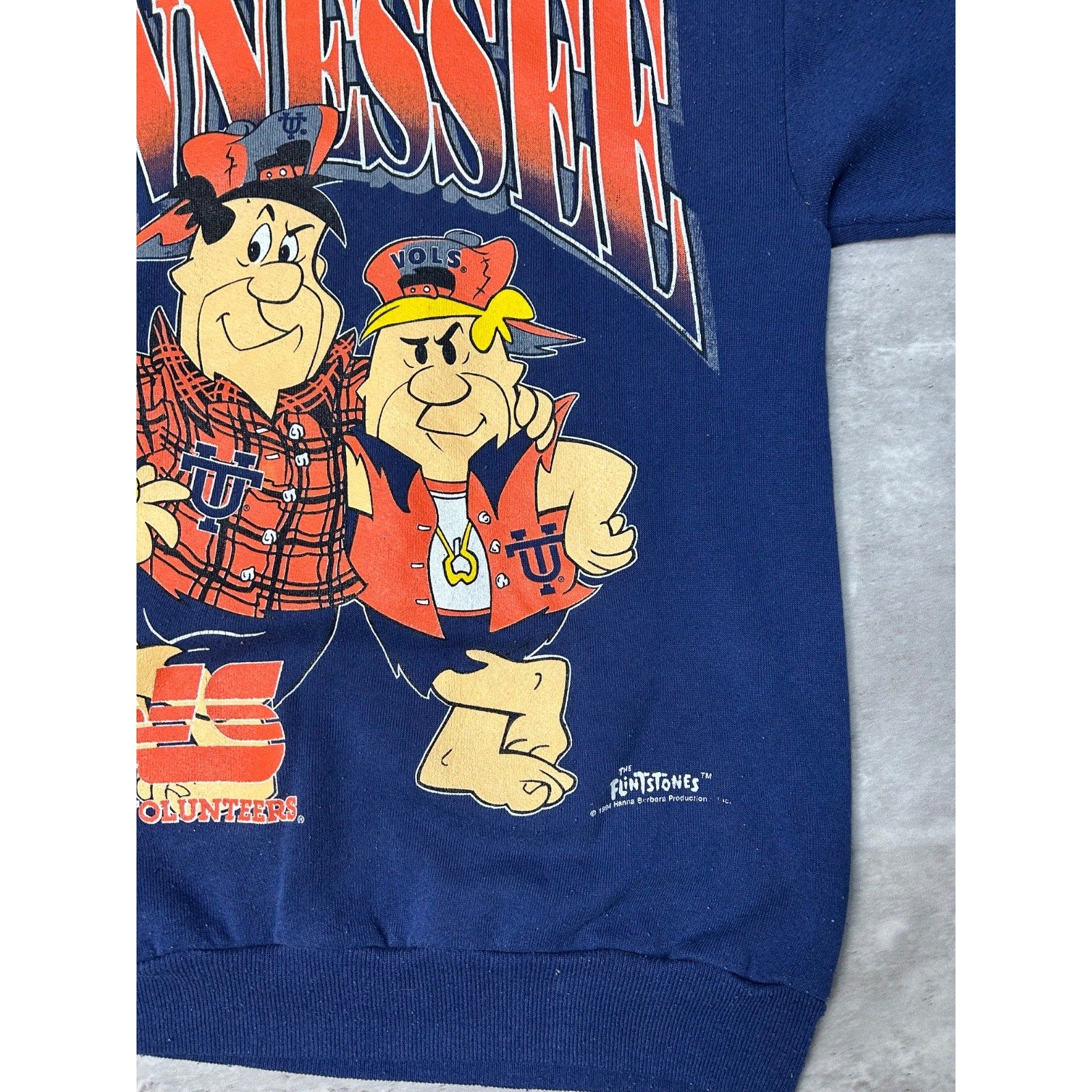 1994 Tennessee Volunteers NCAA Flintstones Graphic Sweatshirt Size Medium