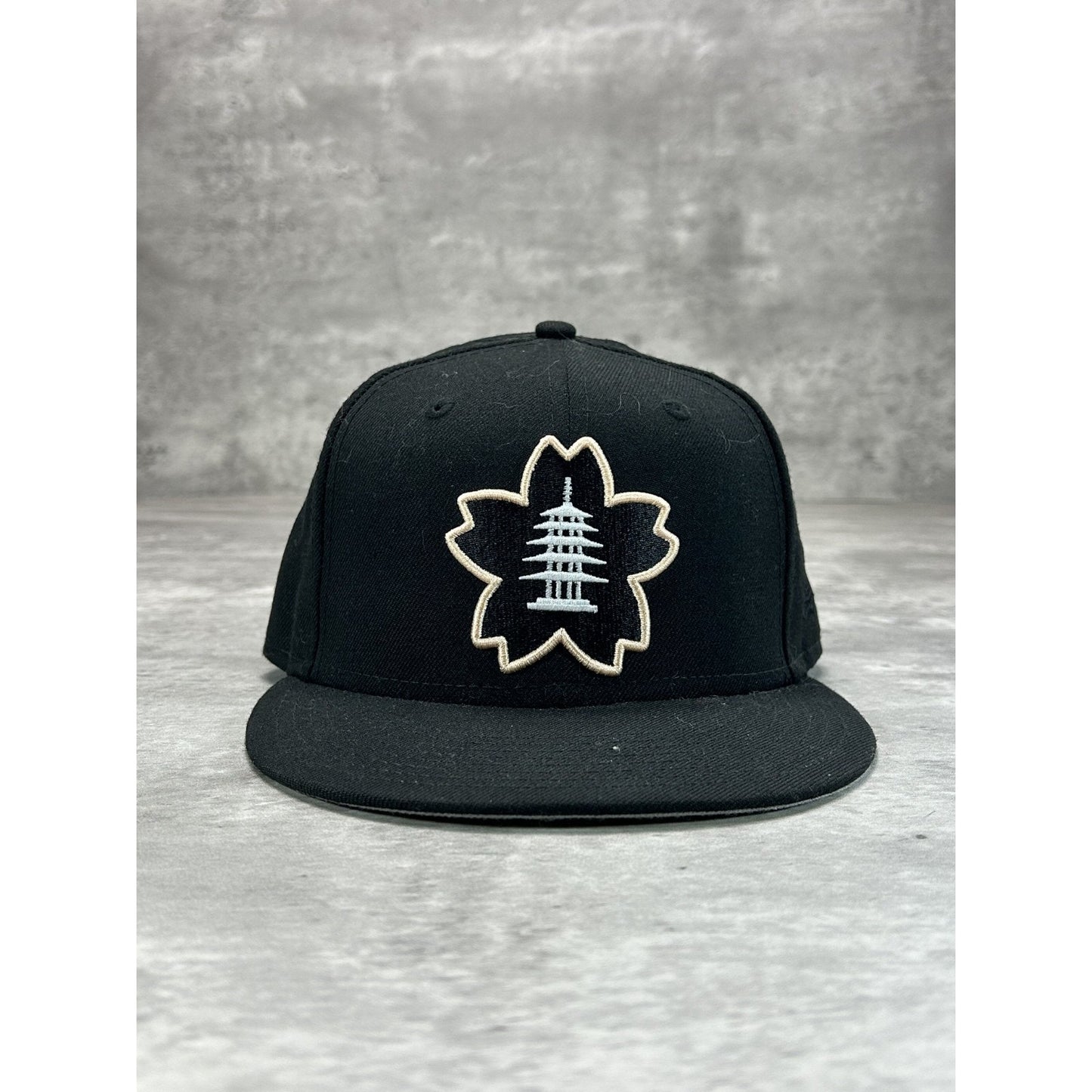 Thrill SF Japantown Sakura Embroidered Logo Baseball Snapback Hat 7 1/2 Black
