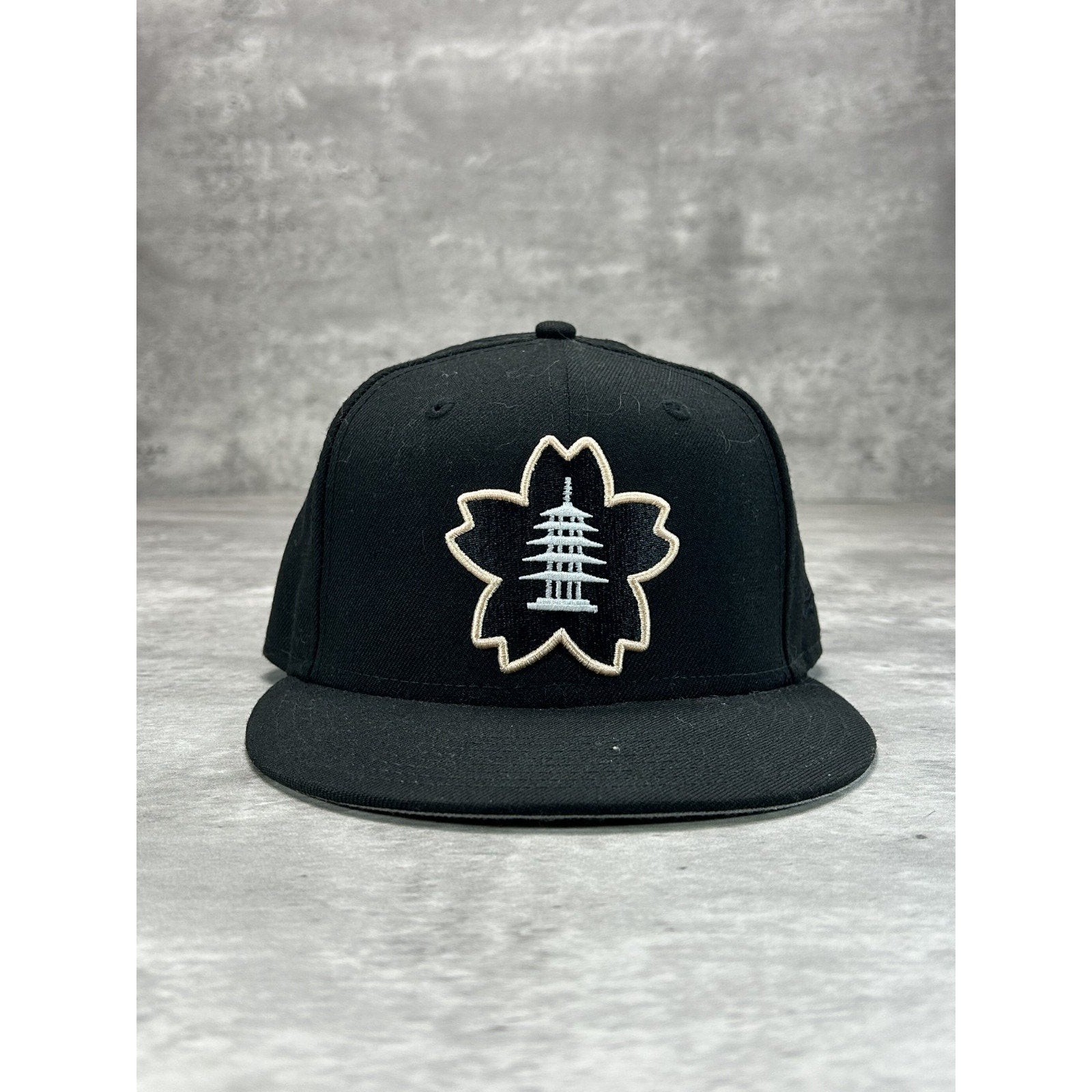 Thrill SF Japantown Sakura Embroidered Logo Baseball Snapback Hat 7 1/2 Black