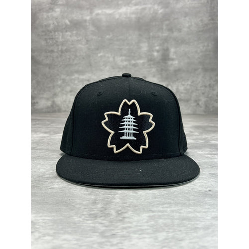 Thrill SF Japantown Sakura Embroidered Logo Baseball Snapback Hat 7 1/2 Black