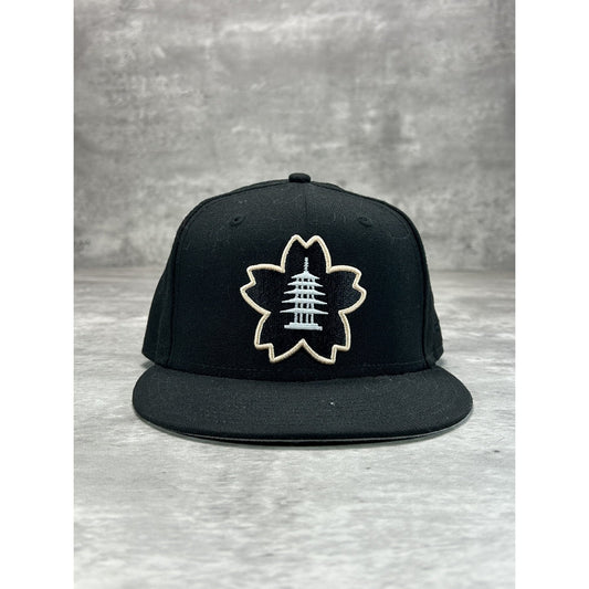 Thrill SF Japantown Sakura Embroidered Logo Baseball Snapback Hat 7 1/2 Black