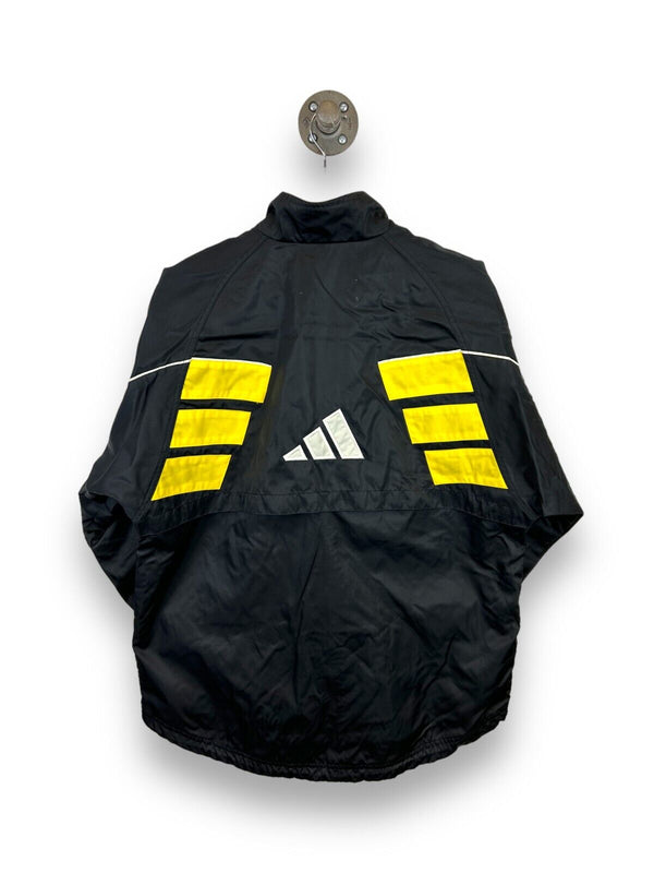 Vintage Adidas Embroidered Nylon Full Zip Windbreaker Jacket Size Small Black