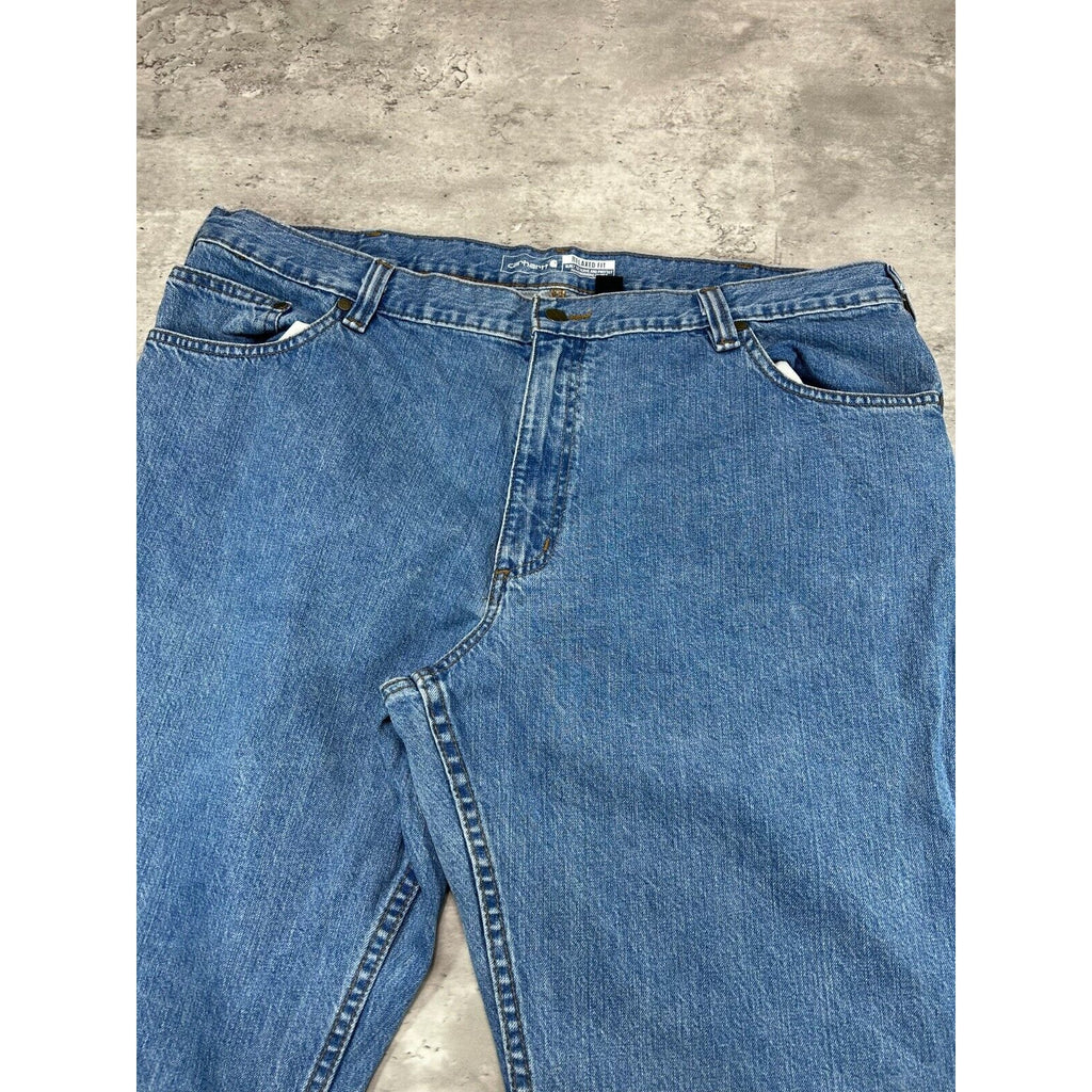 Carhartt Relaxed Fit Medium Wash Denim Workwear Pants Size 42 Blue