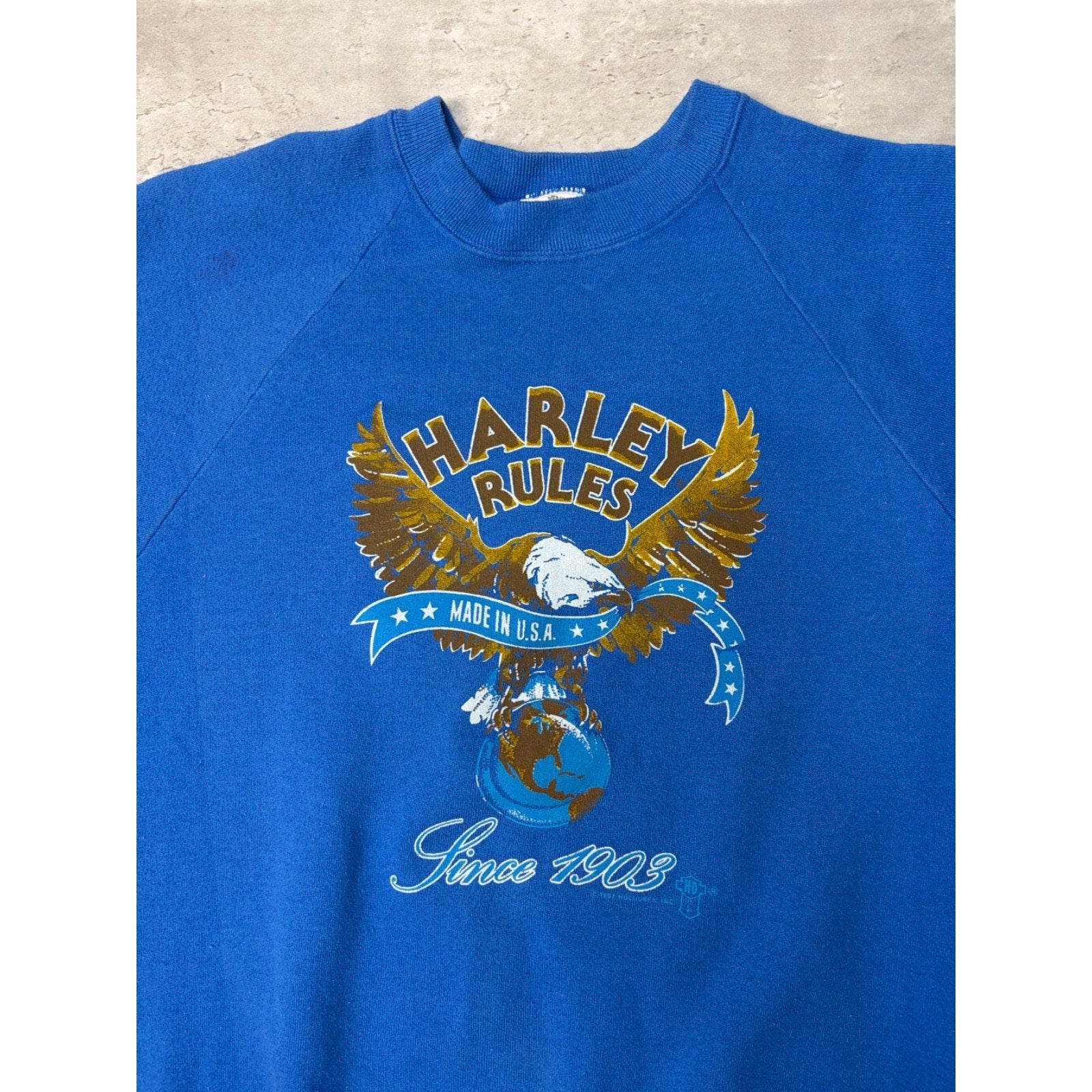 Vintage 1987 Harley Davidson Eagle Graphic Made In USA Sweatshirt Size Large