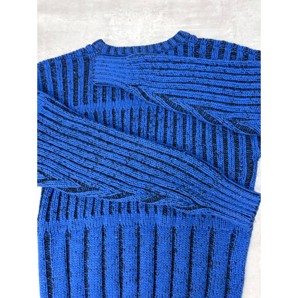 Vintage 90s Abstract Striped Pullover Ribbed Knit Sweater Size Small
