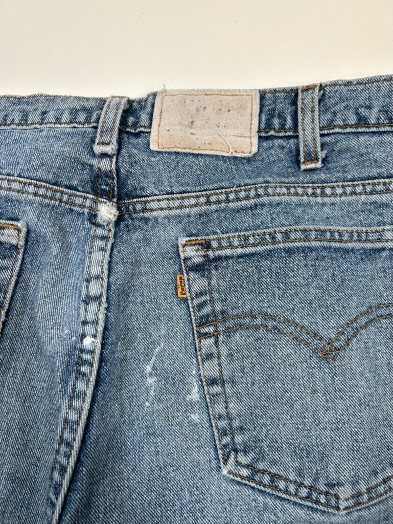 Vintage 90s Levis Relaxed Fit Brown Tab Light Wash Denim Pants Size 38W