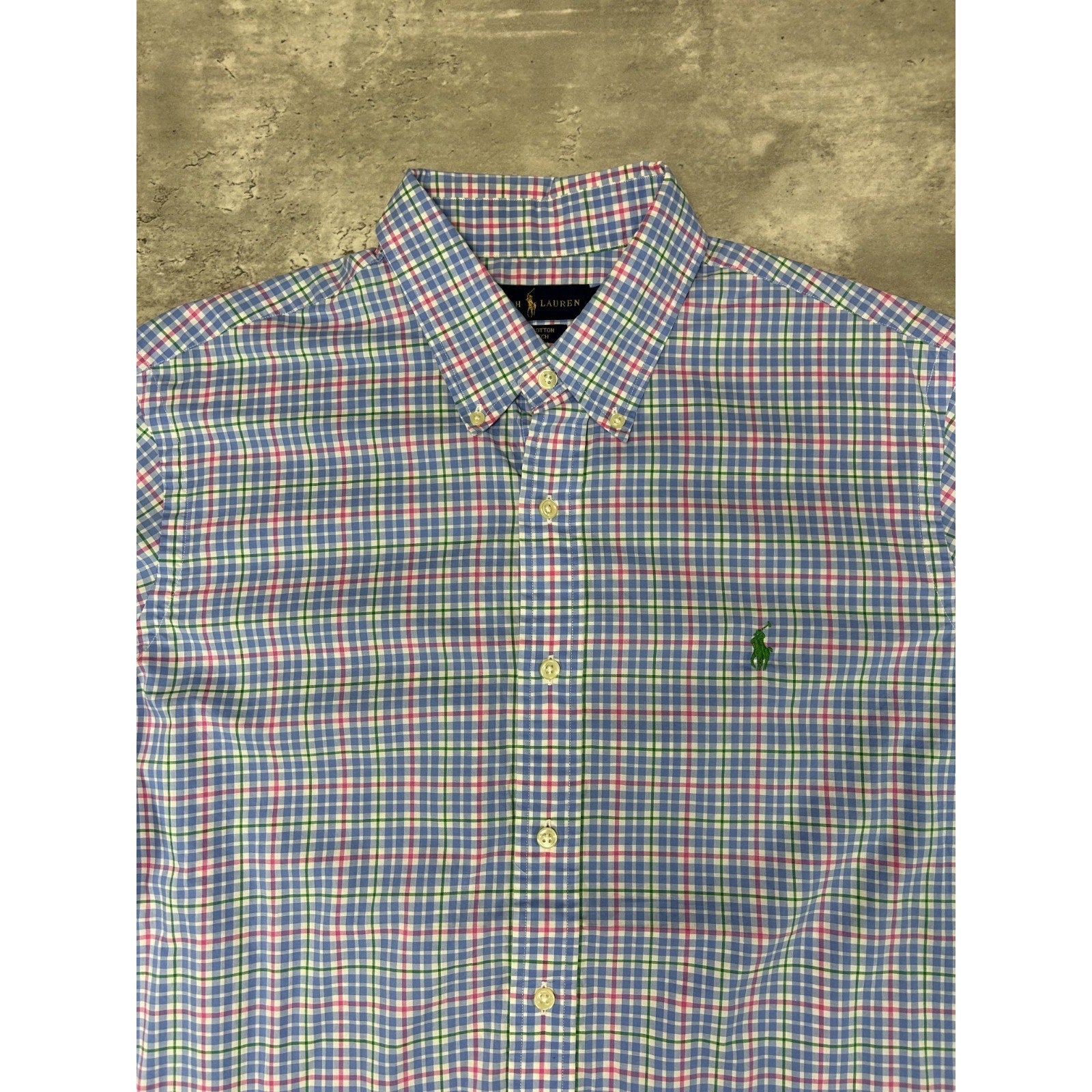 Vintage Polo Ralph Lauren Reworked Cropped Long Sleeve Button Up Shirt Sz Large