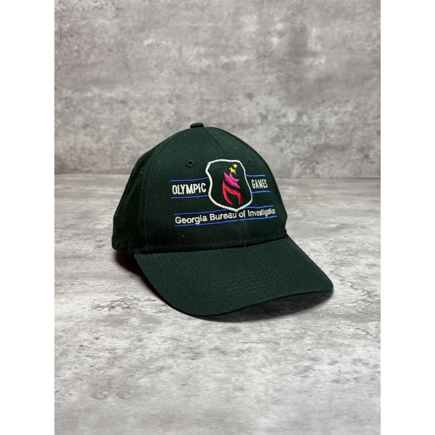 Vintage 1996 Atlanta Olympics Embroidered Spellout Snapback Hat OSFA Green