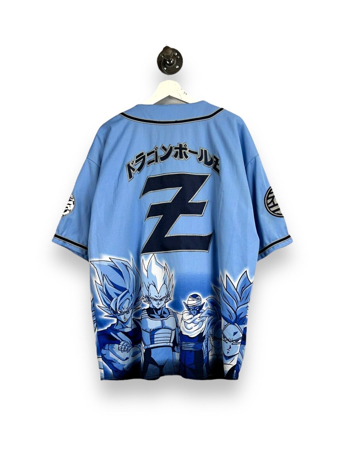 Vintage 2002 Dragon Ball Z Anime Promo Stitched Baseball Jersey Size XL Blue