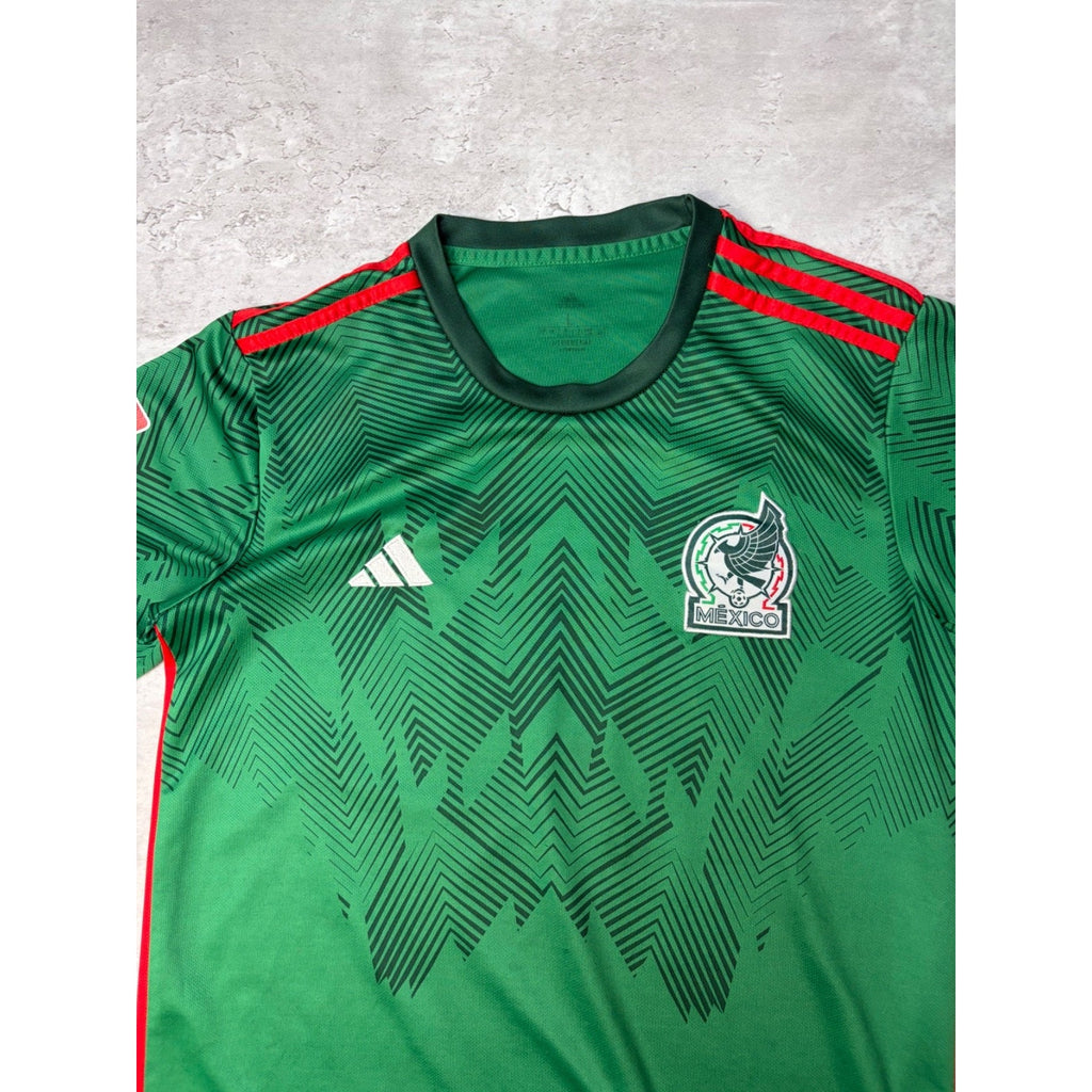 Vintage Mexico Adidas Soccer Green Jersey Size Large