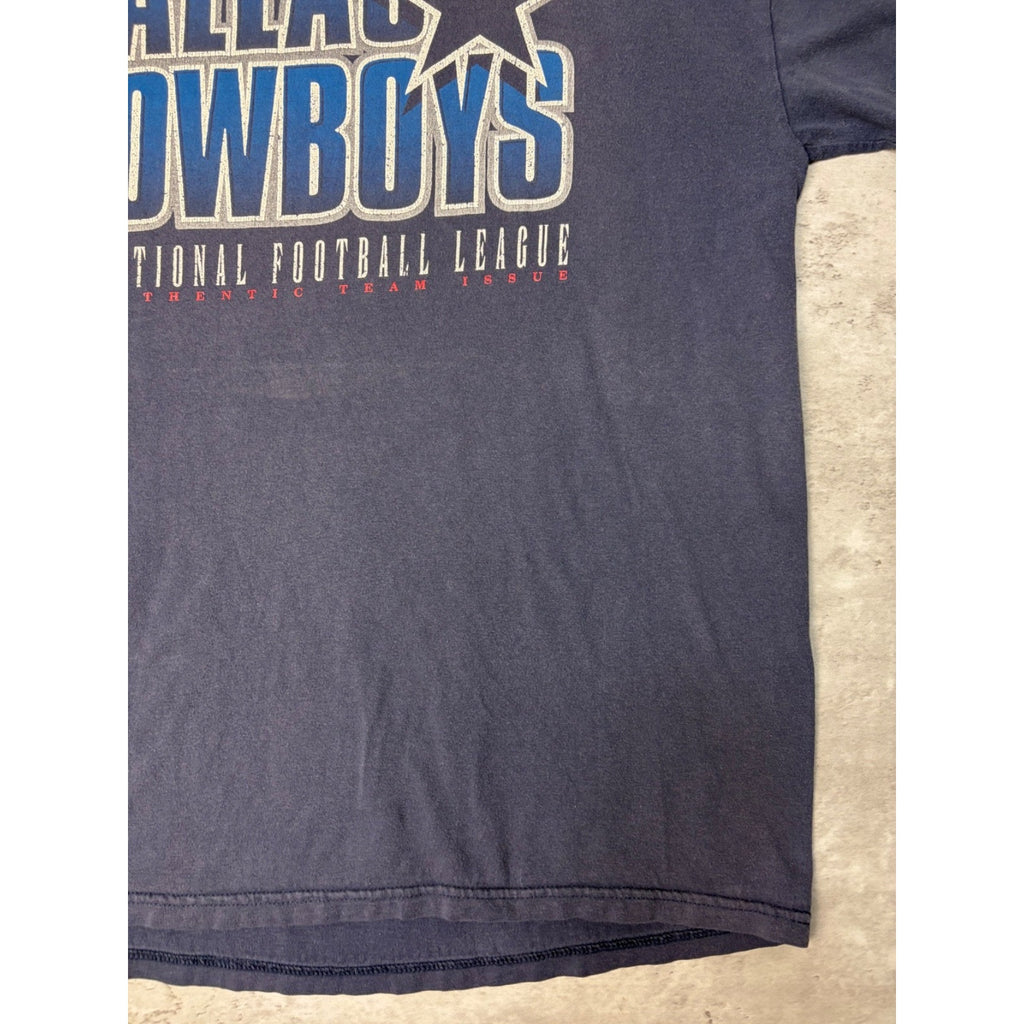 Vintage 90s Dallas Cowboys NFL Spellout Starter Graphic T-Shirt Size Large