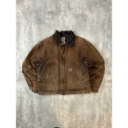 Vintage Carhartt Insulated Canvas Workwear Cropped Arctic Jacket Size Large