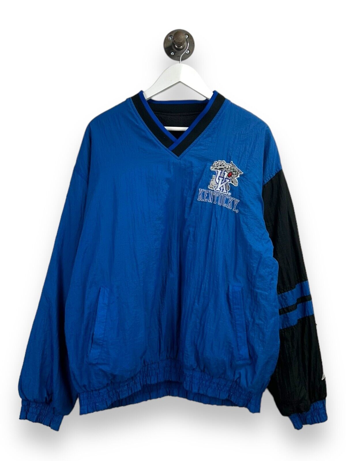 Vintage 90s Kentucky Wild Cats NCAA Reversible Pull Over Jacket Size Large