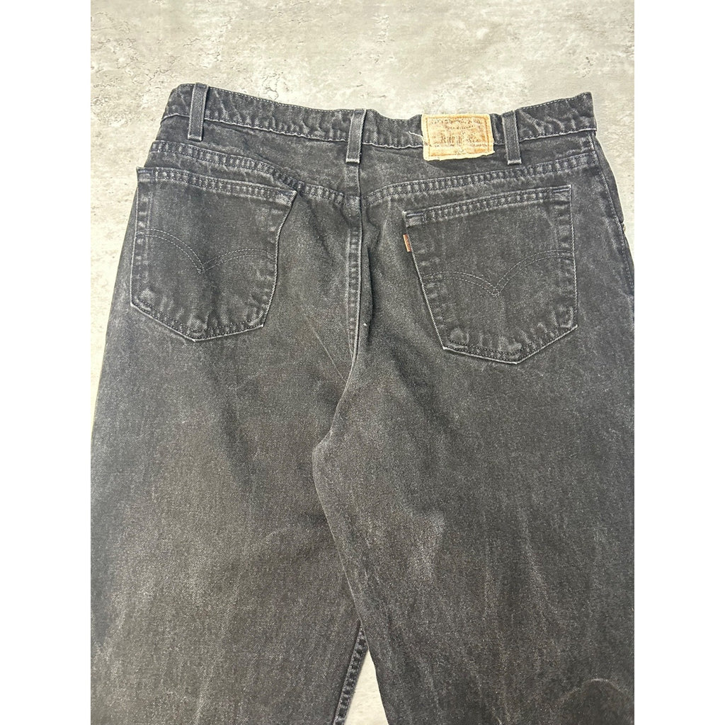 Vintage Levis 545 Brown Tab Loose Fit Black Denim Pants Size 36