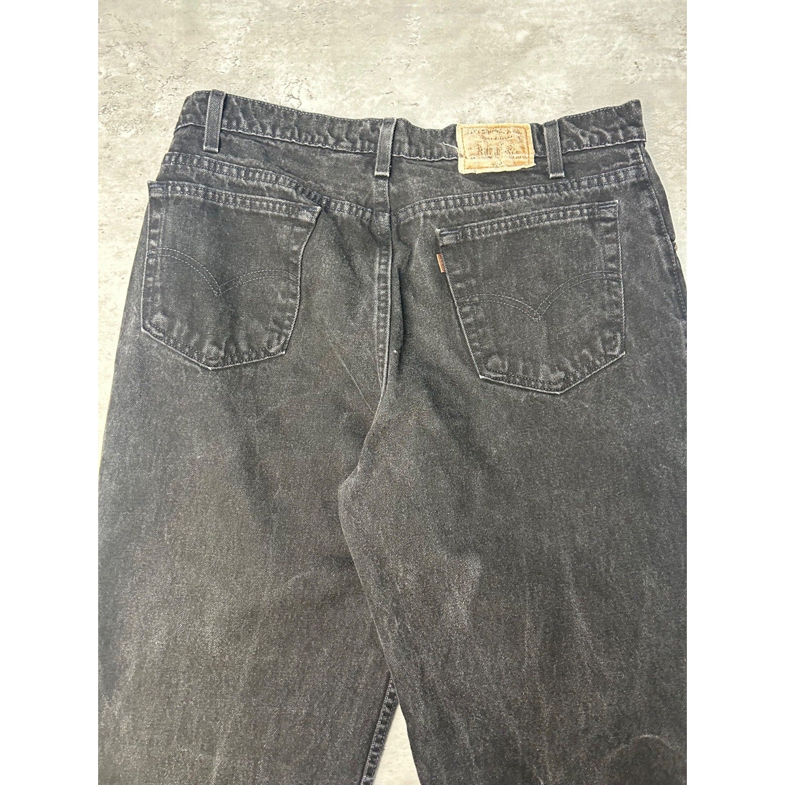 Vintage Levis 545 Brown Tab Loose Fit Black Denim Pants Size 36