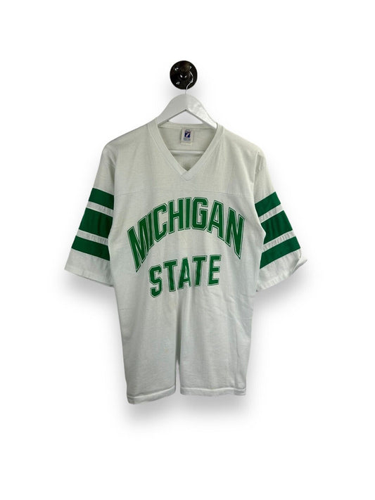 Vintage 90s Michigan State Spartans NCAA Football Jersey Style T-Shirt Sz Large