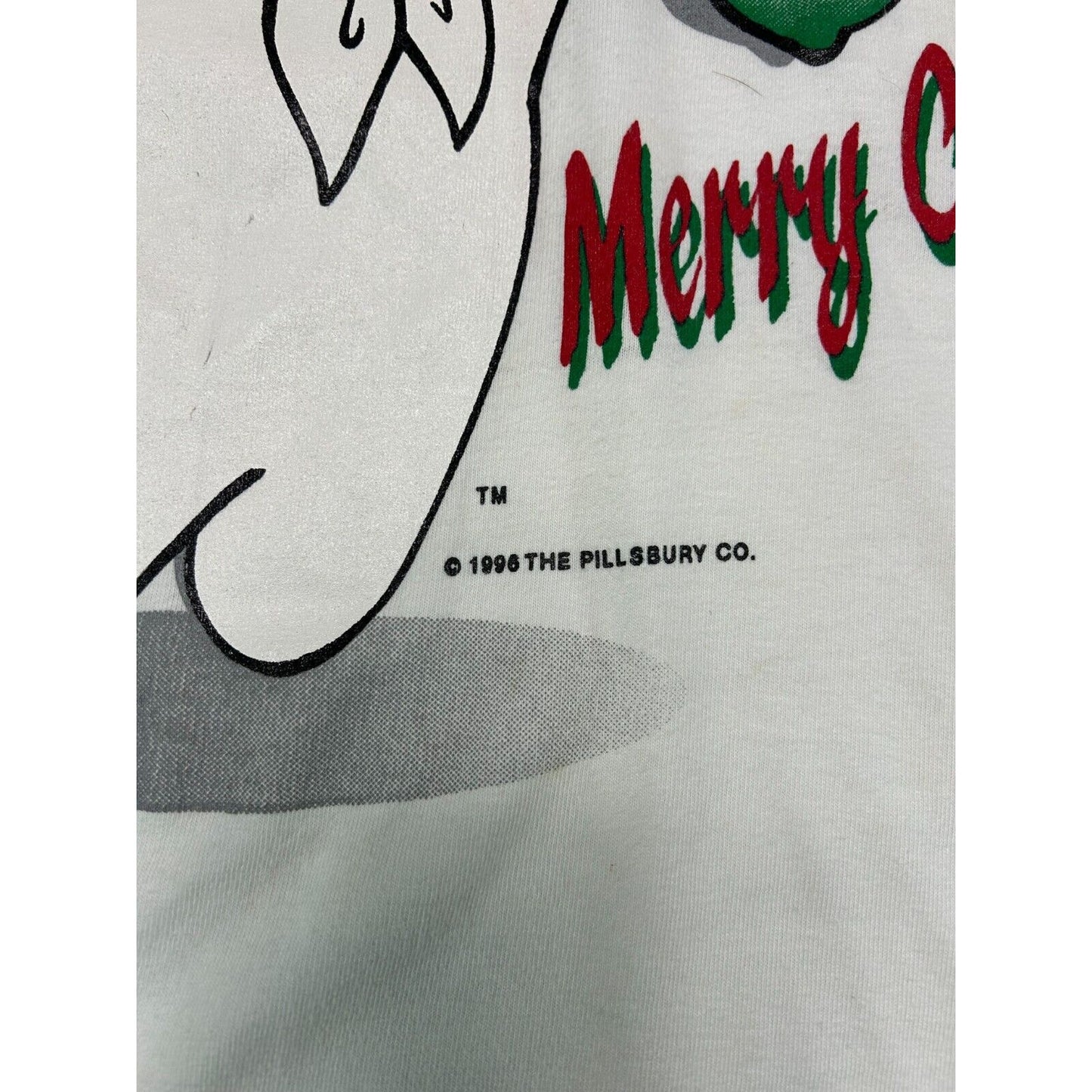 Vintage 1996 Pillsbury Dough Boy Christmas Graphic T-Shirt Size Large