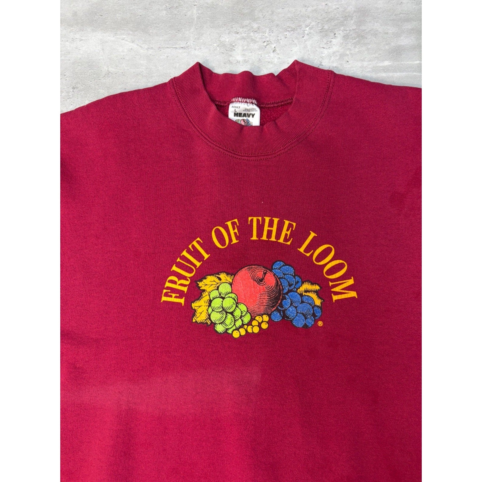 Vintage Fruit Of The Loom Graphic Logo Crewneck Sweatshirt Size Large