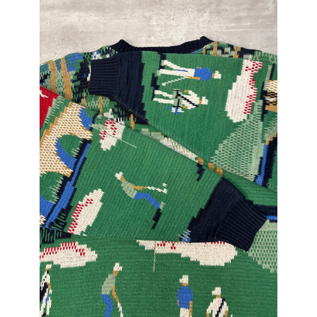 Vintage 90s Crossings Golf All Over Print Knit Sweater Size Large