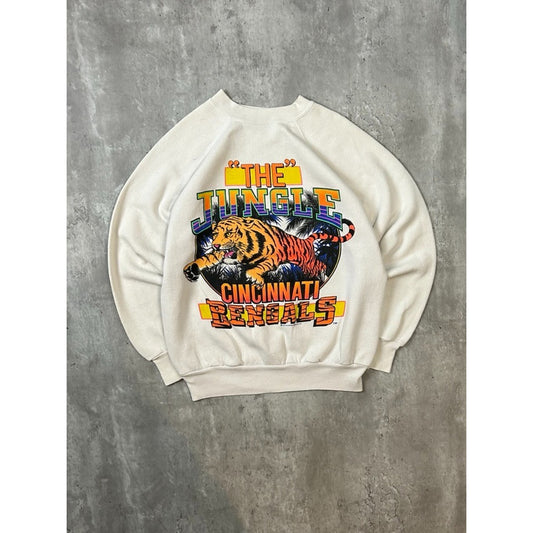 Vintage 1989 Cincinnati Bengals NFL The Jungle Football Graphic Sweatshirt Sz XL