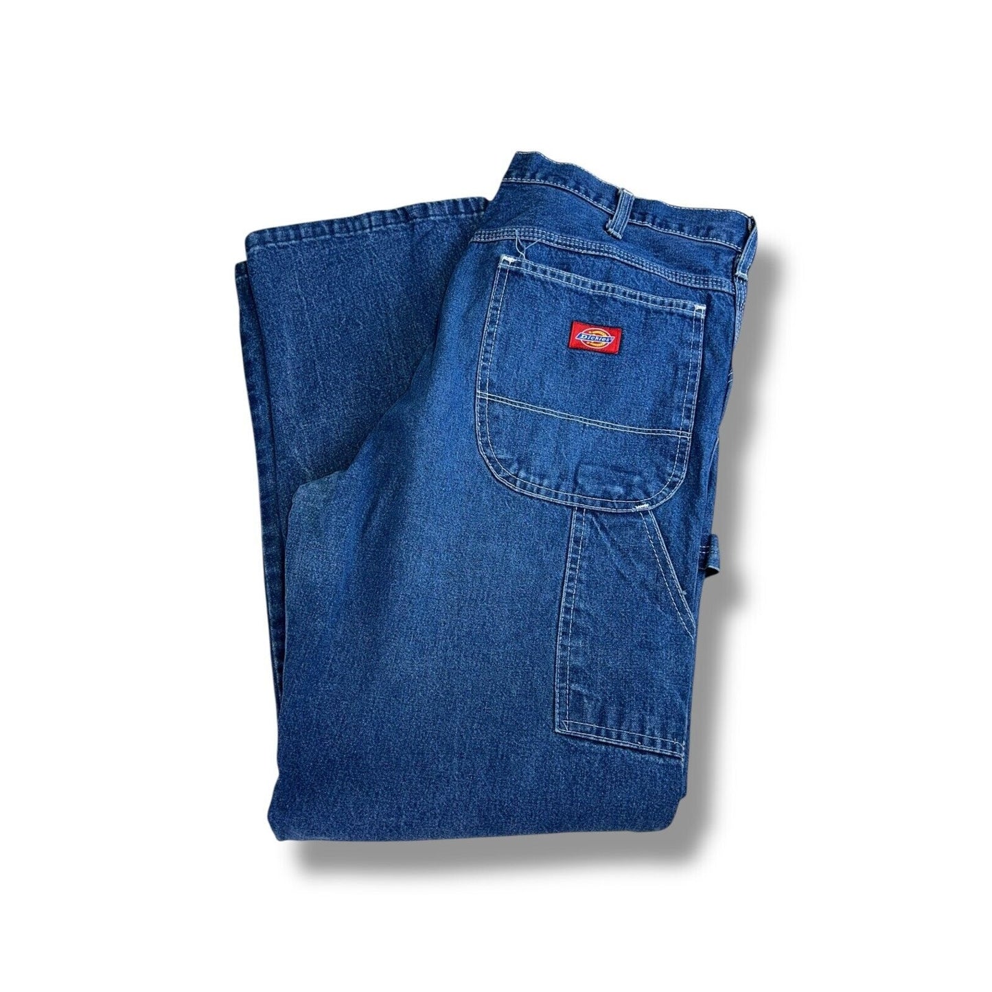 Vintage Dickies Dark Wash Denim Workwear Carpenter Pants Size 34 Blue