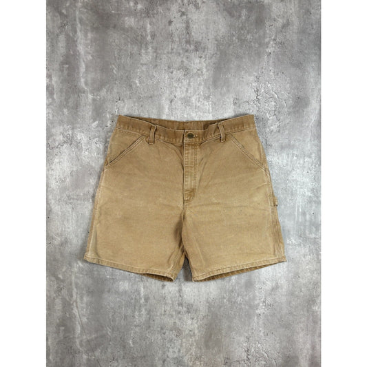 Vintage Carhartt Canvas Workwear Carpenter Shorts Size 36 Beige