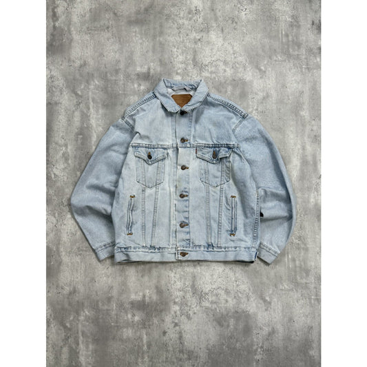 Vintage 90s Levis Red Tab Light Wash Denim Type 1 Trucker Jacket Size Medium