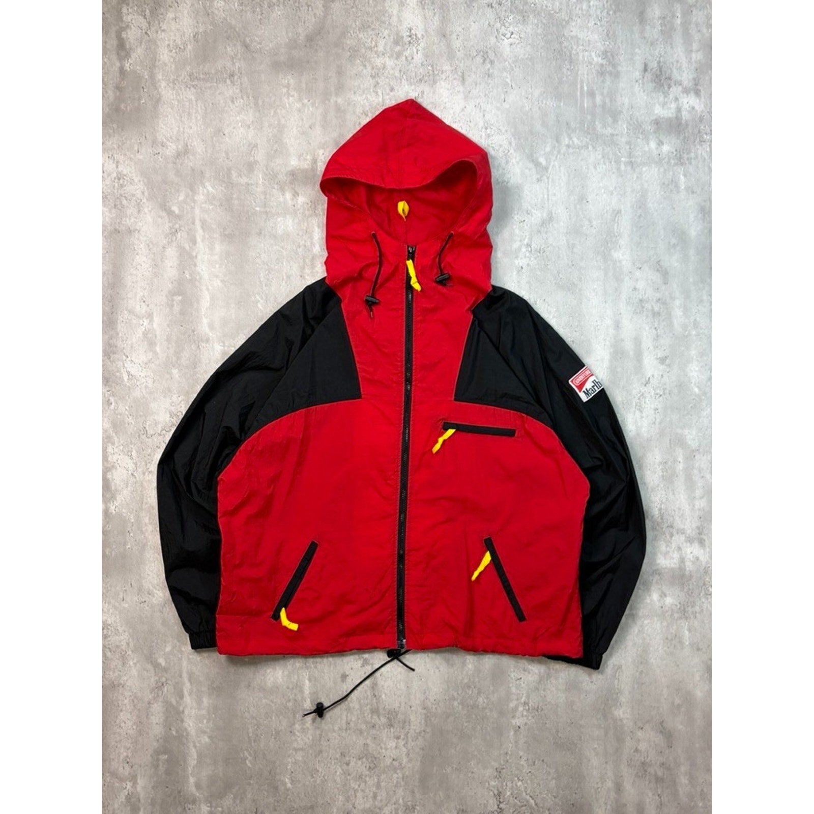 Vintage 90s Marlboro Unlimited Nylon Full Zip Windbreaker Jacket Size XL