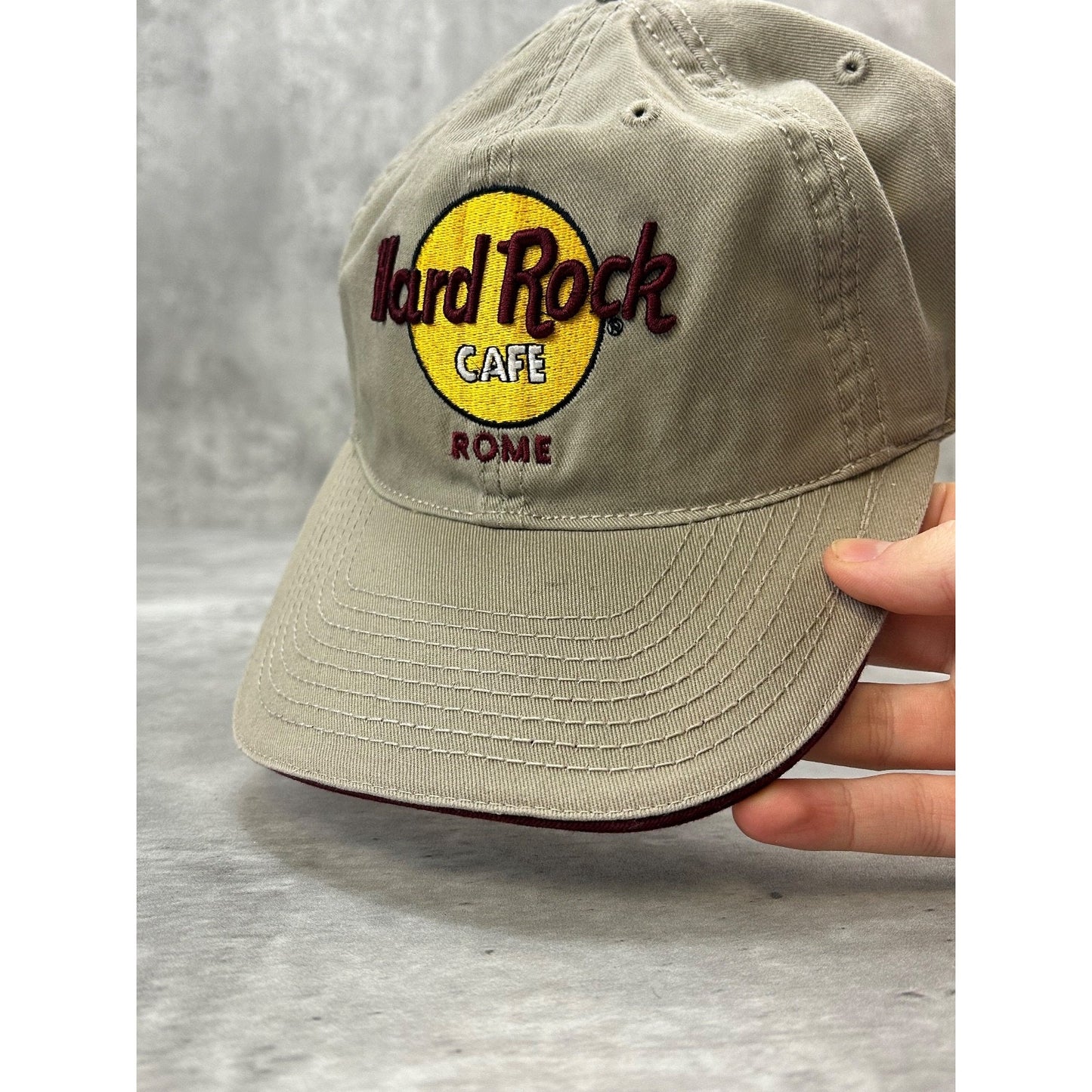 Vintage Hard Rock Cafe Rome Embroidered Logo Destination Strapback Hat OSFA