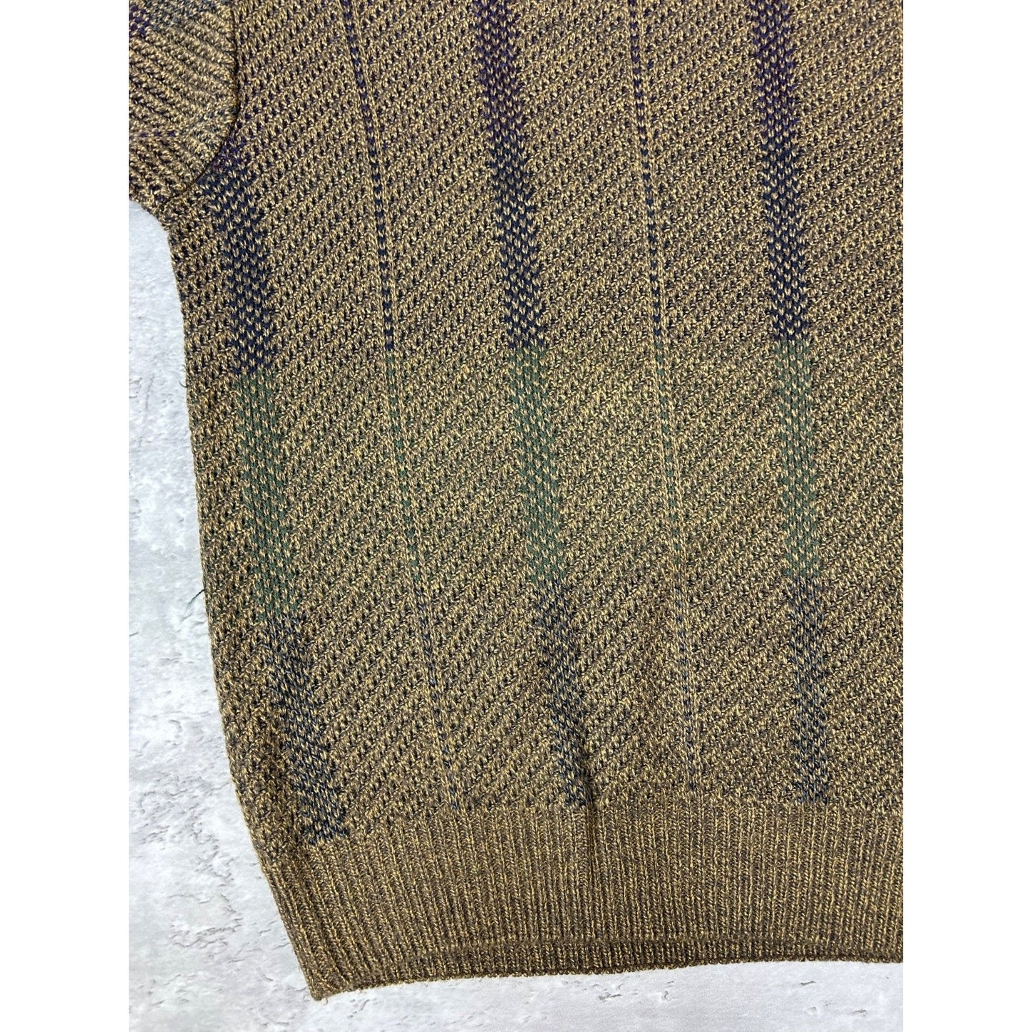 Vintage Towncraft Striped Pullover Ribbed Knit Sweater Size Large