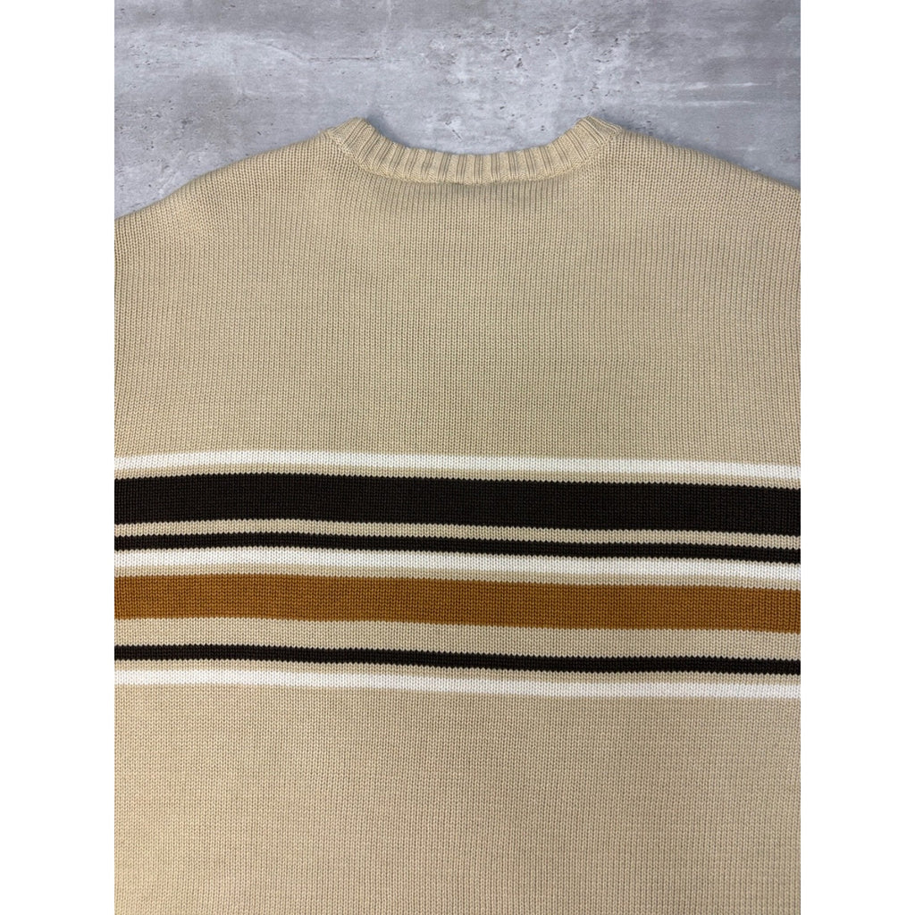 Vintage Y2K South Pole Embroidered Logo Striped Knit Sweater Size Medium