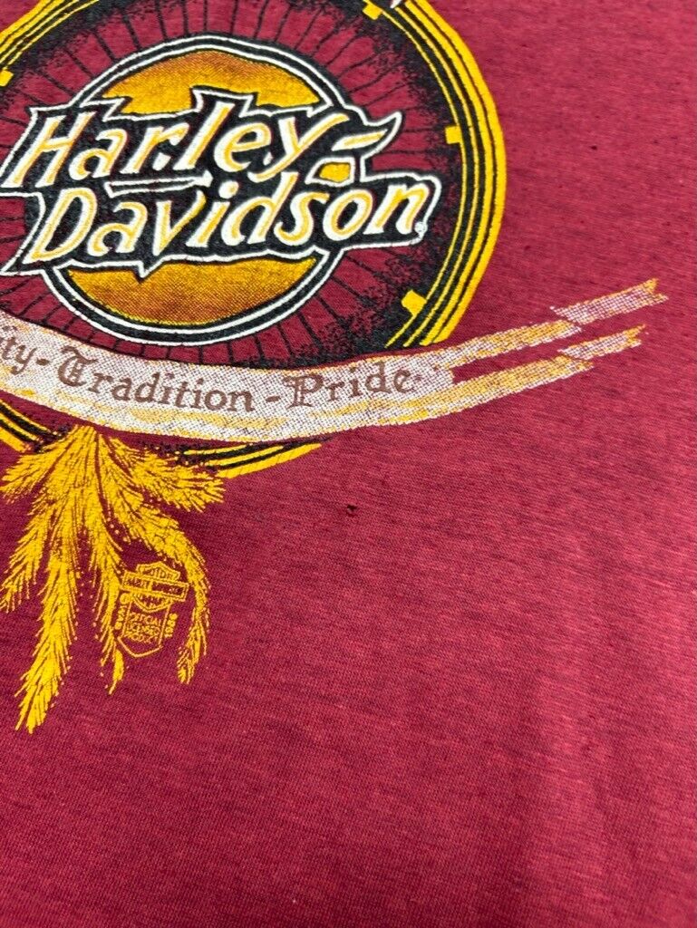 Vintage 80s/90s Harley Davidson Bald Eagle Spellout Graphic T-Shirt Size Large