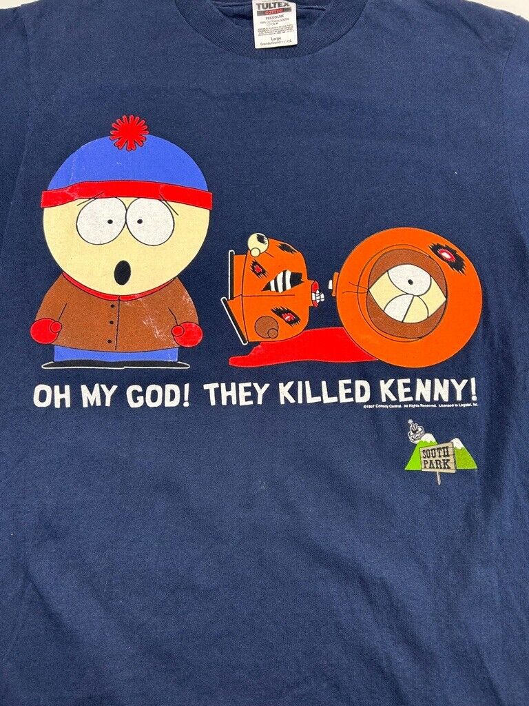 Vintage 1997 South Park They Killed Kenny Tv Show Promo T-Shirt Size Large 90s