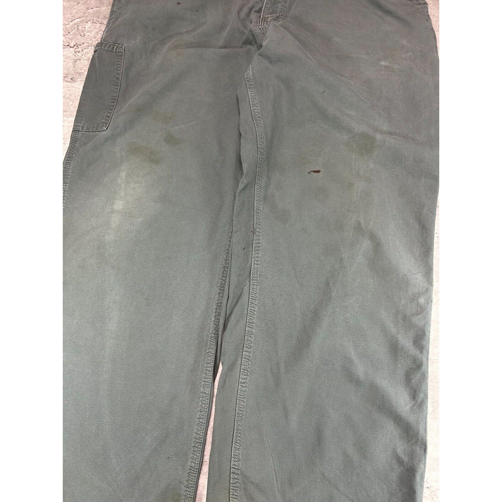 Carhartt Dungaree Fit Canvas Workwear Carpenter Pants Size 39 Gray