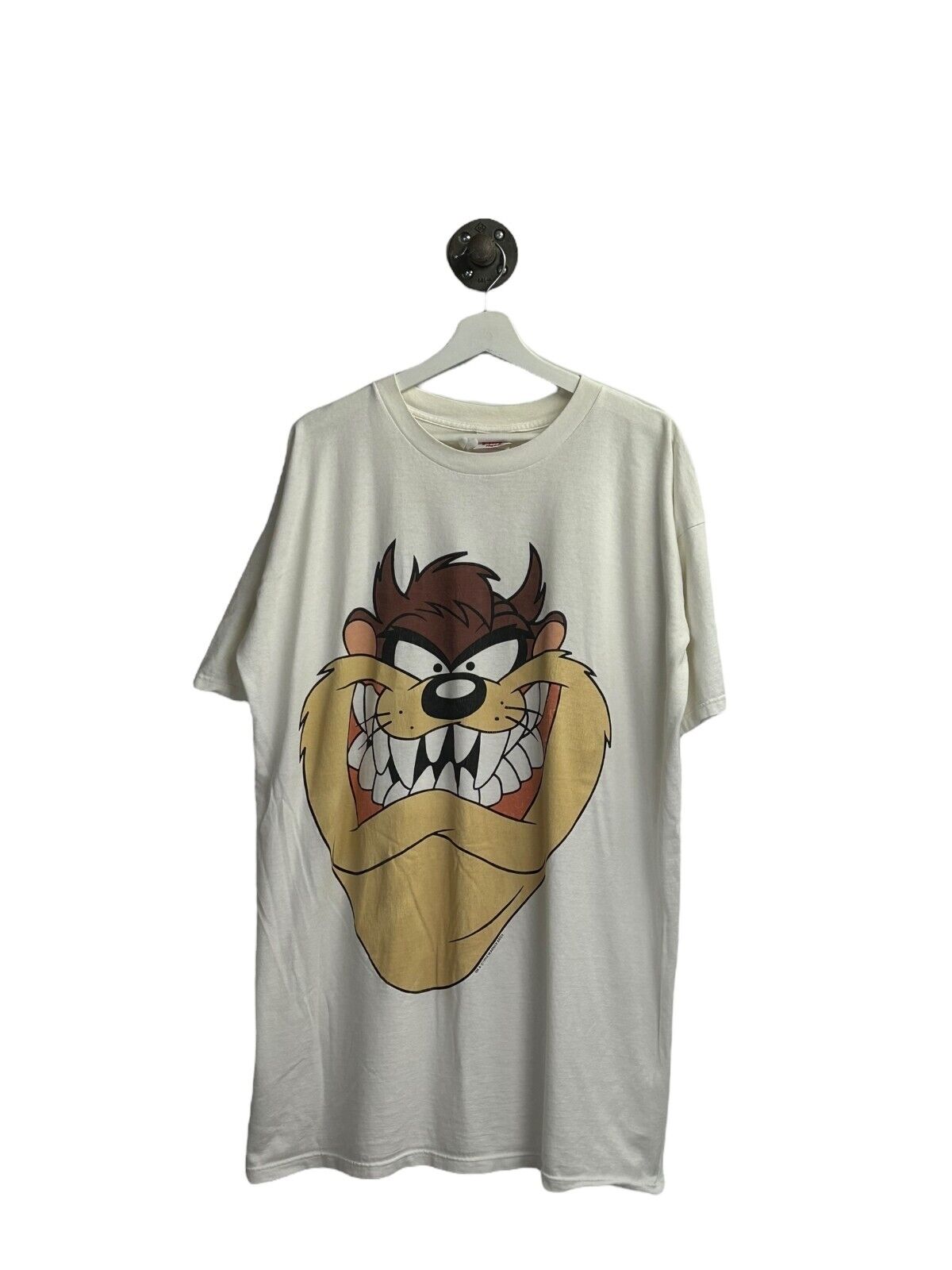 Vintage 1994 Looney Tunes Taz Big Face Graphic T-Shirt Size Large 2XL 90s White