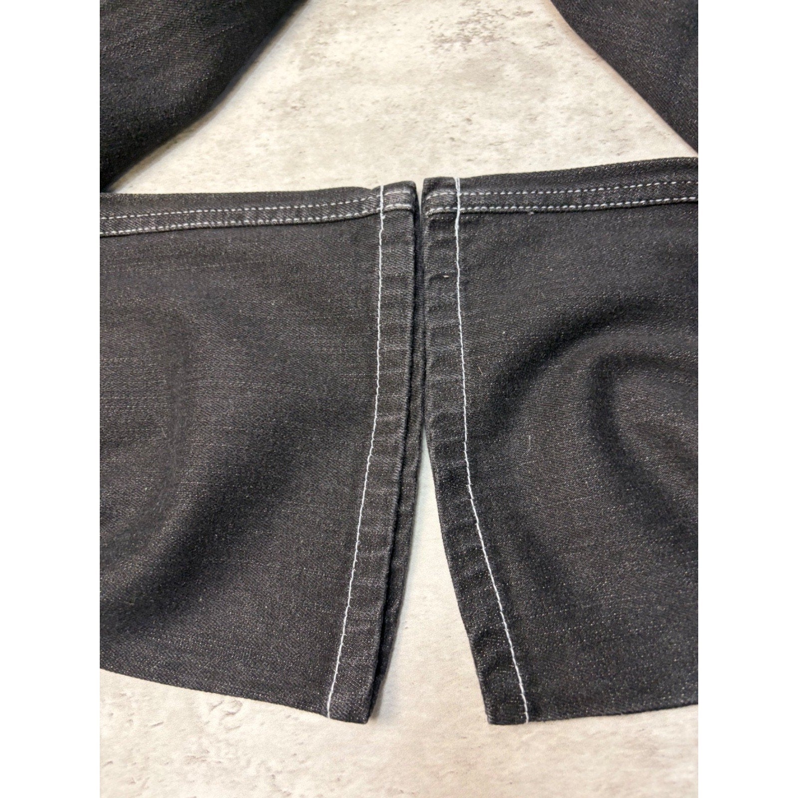 Y2K Womens Johnny Blaze Embroidered Spellout Black Wash Denim Pants 28x29