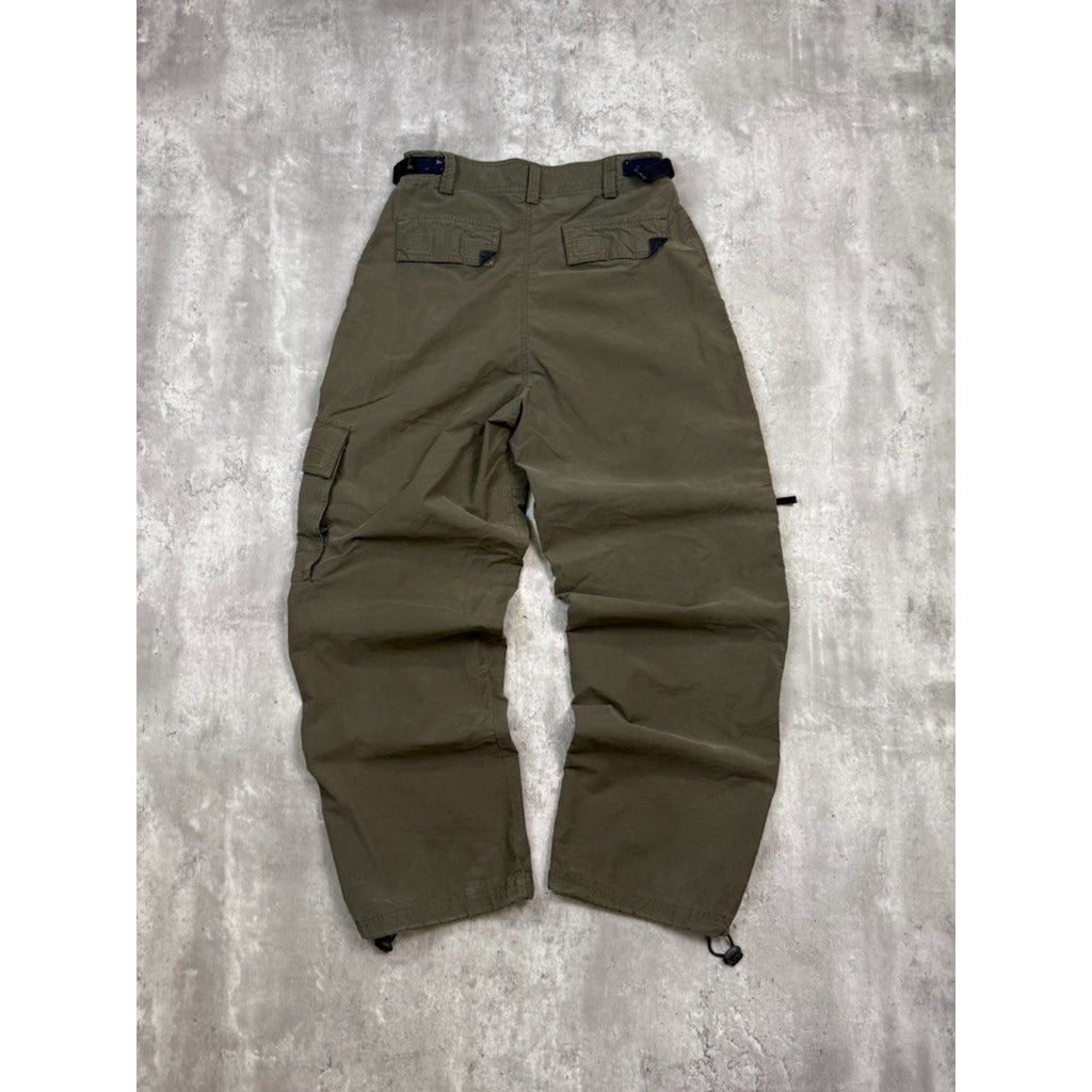 Vintage Y2K Carbon Nylon Utility Cargo Track Pants Size 29