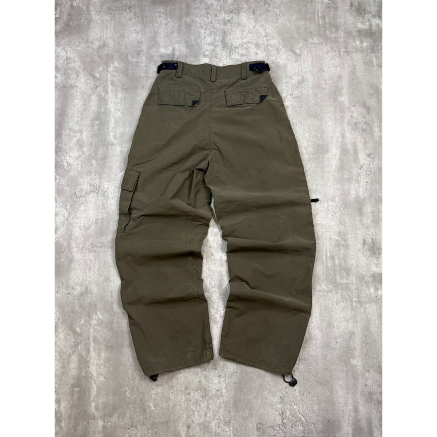 Vintage Y2K Carbon Nylon Utility Cargo Track Pants Size 29