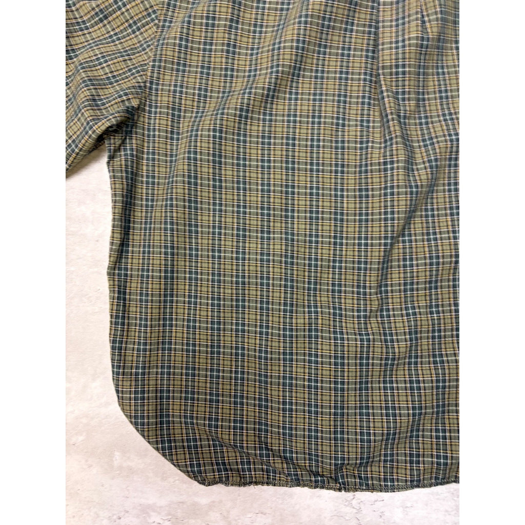 Vintage Basic Editions Single Pocket Plaid Cropped Button Up Shirt Size Large