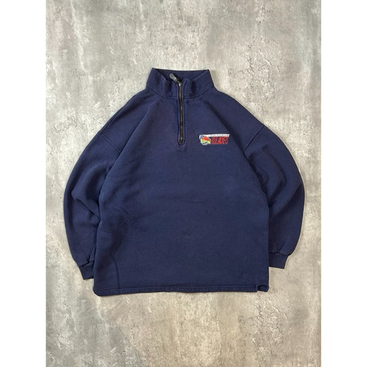 Vintage Columbus Blue Jackets NHL Embroidered 1/4 Zip Sweatshirt Size Large