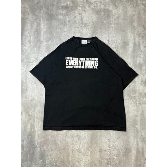 Vintage Urban Up Those Who Think They Know Everything Slogan T-Shirt Size 2XL