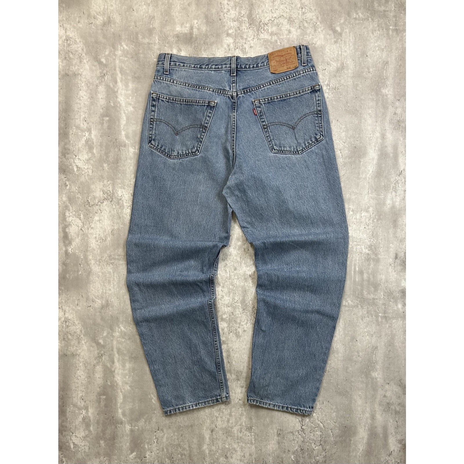 Vintage 90s Levis 550 Red Tab Light Wash Denim Pants Size 36