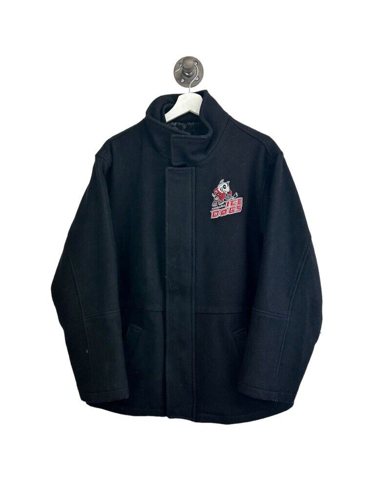 Y2K GLIR Niagara Ice Dogs Team Collection Embroidered Logo Game Jacket Large