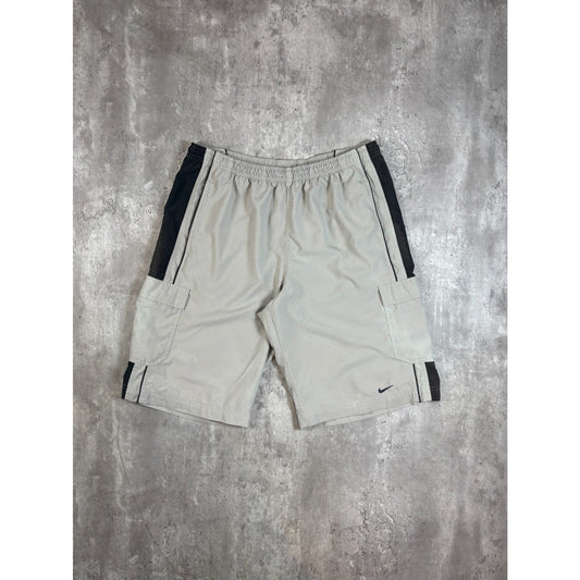 Vintage Nike Embroidered Mini Swoosh Nylon Shorts Size Large Gray