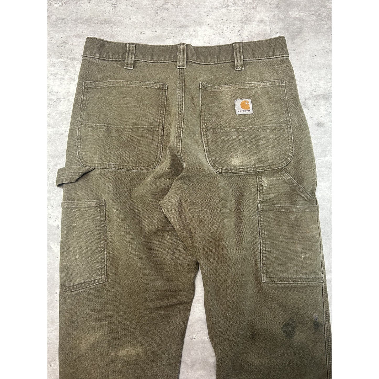 Carhartt Relaxed Fit Distressed Canvas Workwear Carpenter Pants Size 31