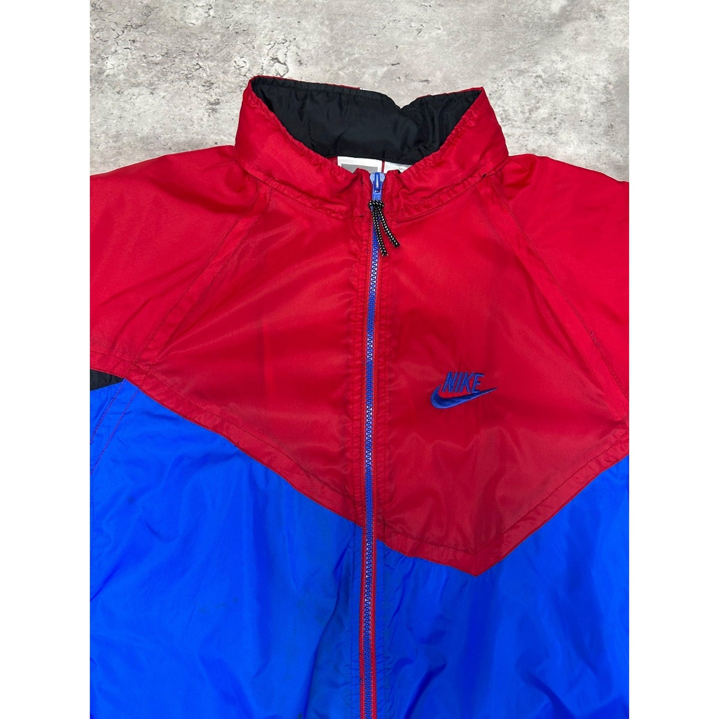 Vintage 80s/90s Youth Nike Embroidered Logo Full Zip Windbreaker Jacket Size XL